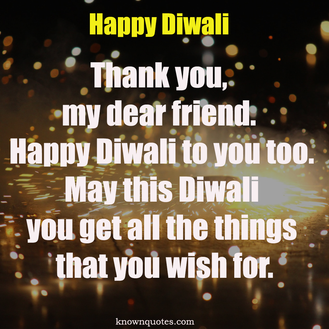 Diwali Reply For Friends And Colleagues