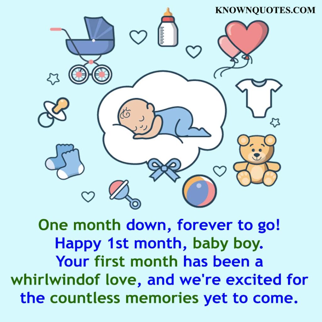 First month birthday wishes for baby boy